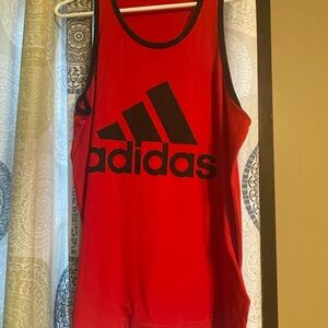Adidas Red Sleeveless Top with Black Logo